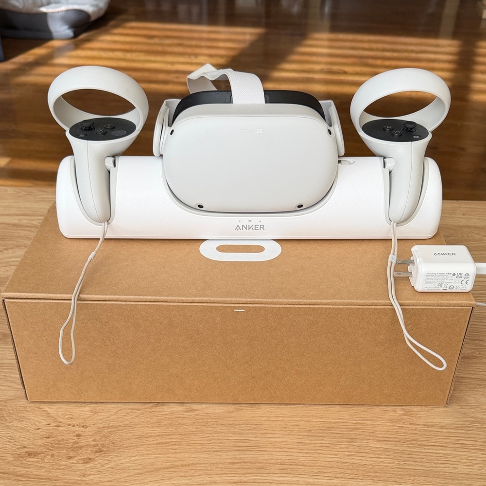 Oculus Quest 2 VR Headset with Controllers and Anker Charger